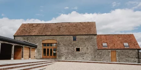 A photo of Tockington Park - a barn wedding venue - taken from the private garden.